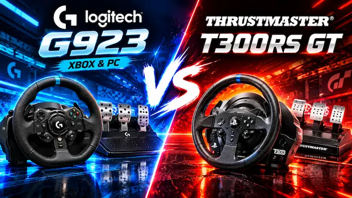 Logitech G923 vs Thrustmaster T300 RS GT: Gears or Belts?