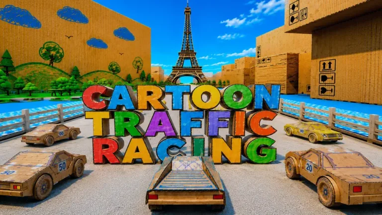 Cartoon Traffic Racing Paper Derby