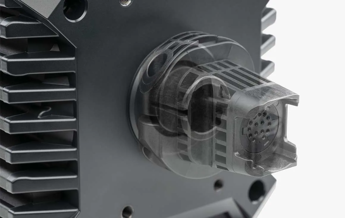 Cutaway view of the Fanatec QR2 quick release coupling on the CSL DD