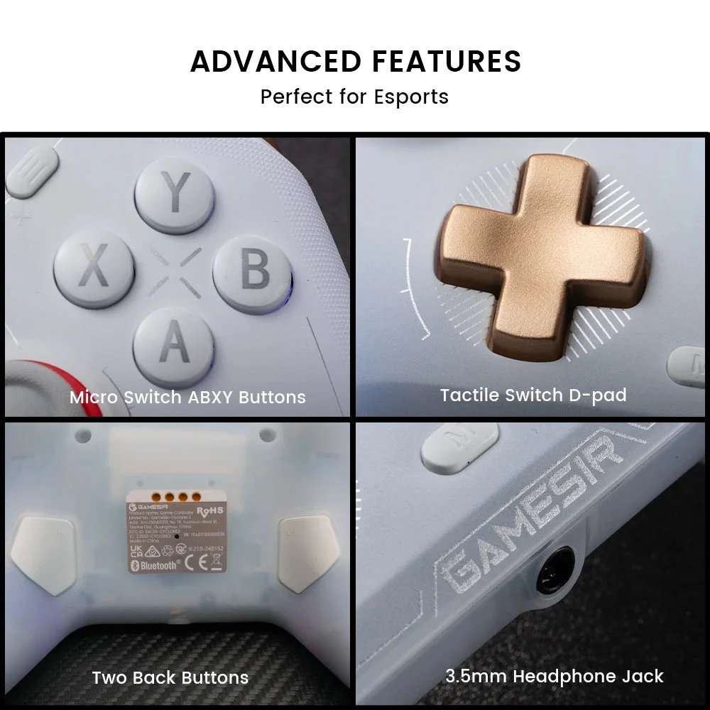 GameSir Cyclone 2 micro switch buttons, tactile D-pad, back buttons and headphone jack