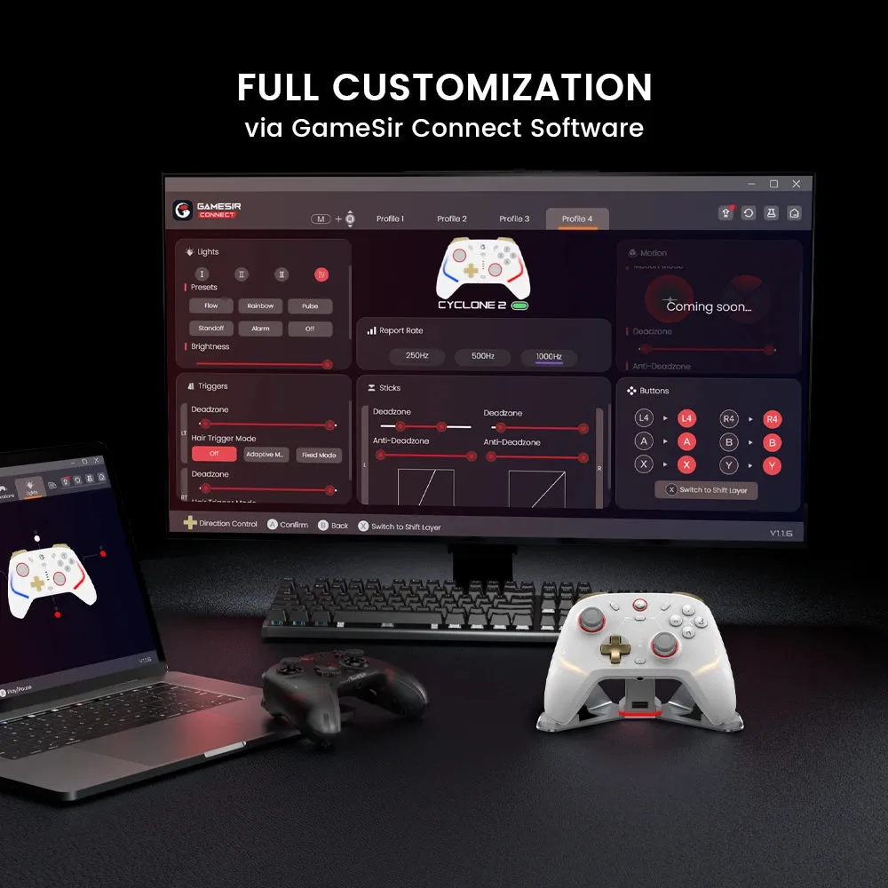 GameSir Connect software customizing the Cyclone 2 on a PC