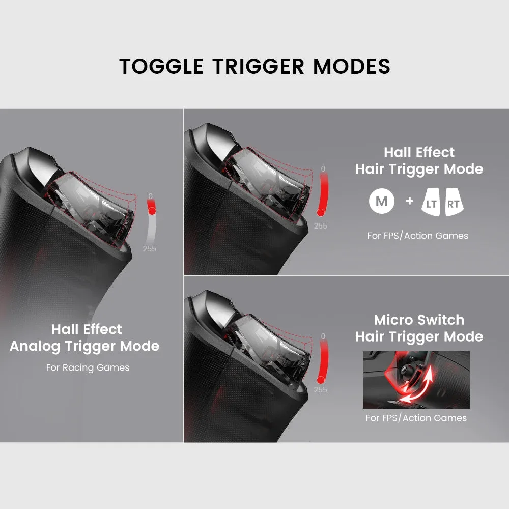 GameSir Cyclone 2 Hall effect and micro switch trigger modes