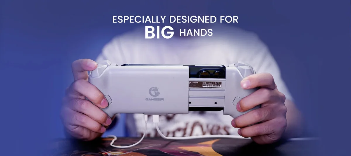 GameSir G8 Galileo full-size grips designed for big hands