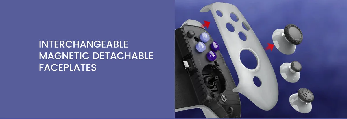 GameSir G8 Galileo magnetic detachable faceplates and swappable thumbstick caps