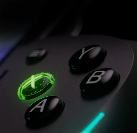 Razer Kishi Ultra ABXY face buttons with green backlight