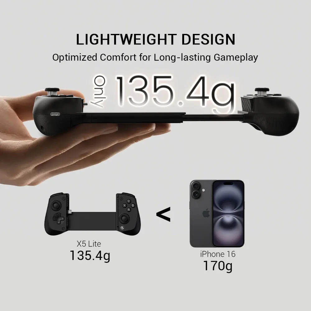 GameSir X5 Lite weighs 135.4g, lighter than an iPhone 16