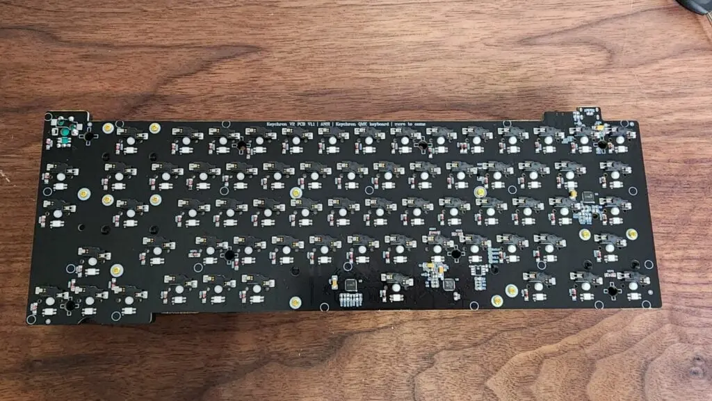 Back of a removed keyboard PCB before any tape is applied