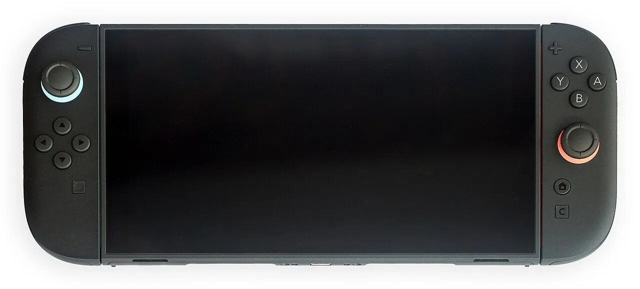 Nintendo Switch 2 in handheld mode with Joy-Con 2 attached