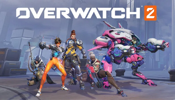 Overwatch key art with the hero cast