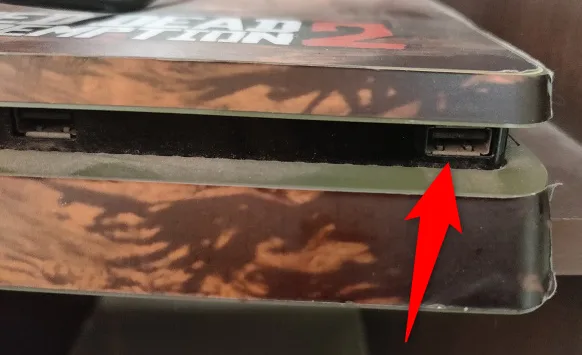 USB port on the front of a PS4 console