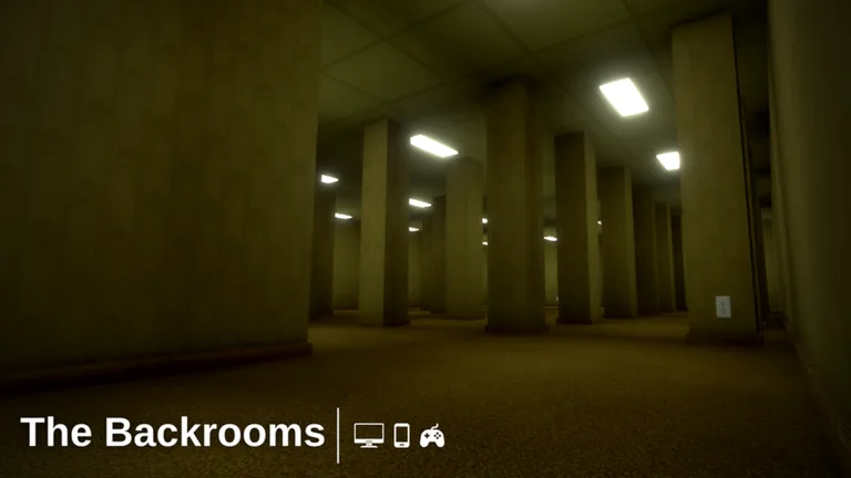The Backrooms Roblox horror game thumbnail