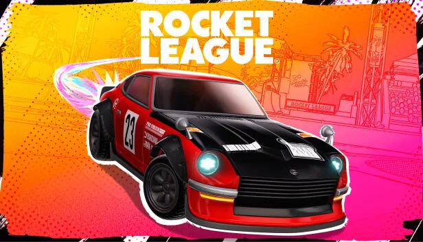 Rocket League key art with a car and ball