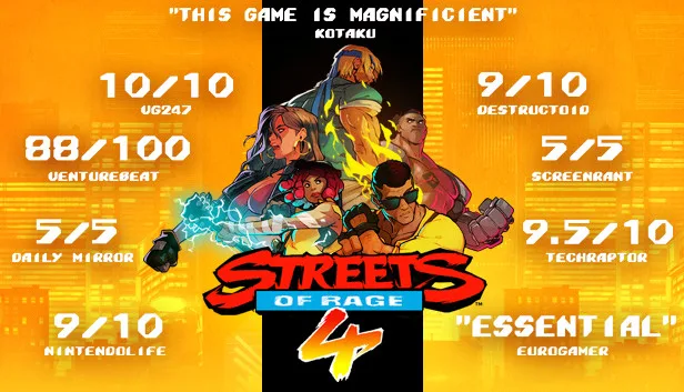 Streets of Rage 4 key art with the brawler heroes